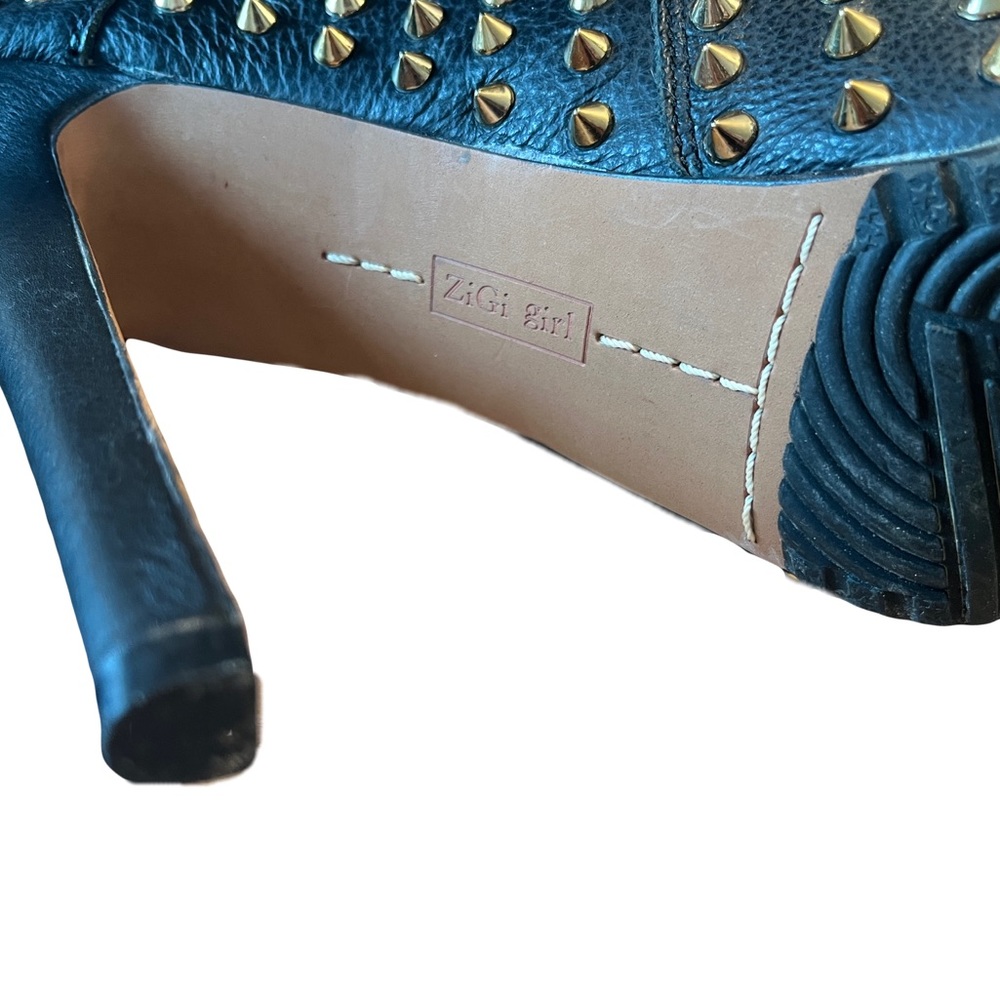 ZigiGirl NYC SpyGlass Leather 3” Platform Lace-Up Studded 7” Stilettos Sz 8.5 - Picture 4 of 10